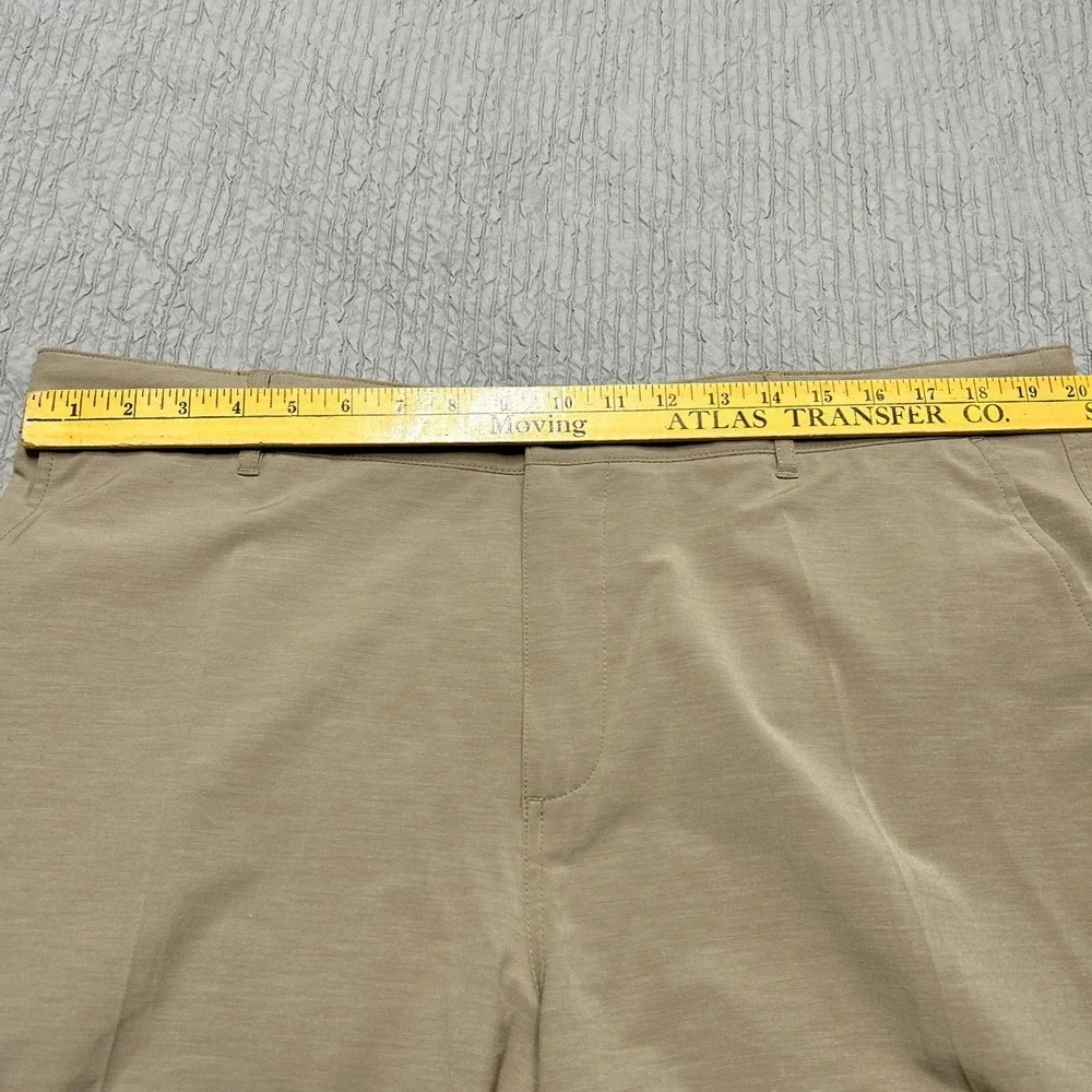 Faherty All Day Shorts Mens 38 Khaki Tan Hybrid Board Shorts Stretch Quick Dry
